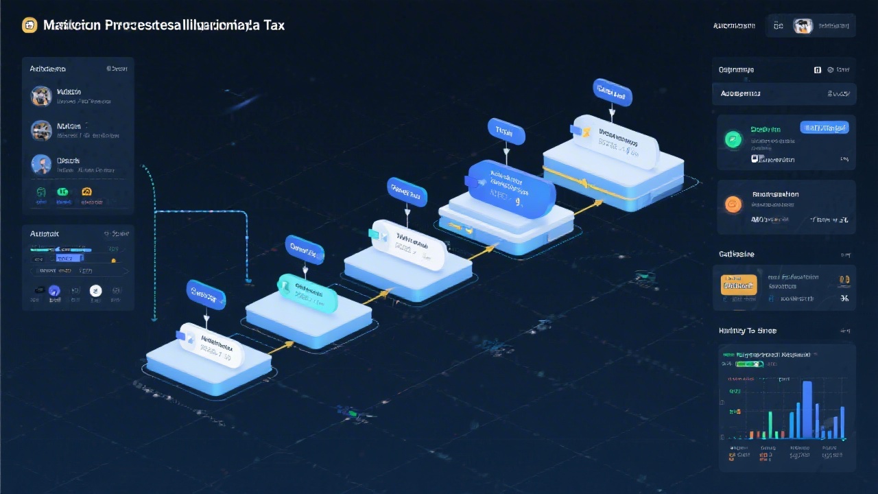 Detailed process visualization showing automated tax workflow stages from data ingestion to audit-ready archival within a secure dashboard environment